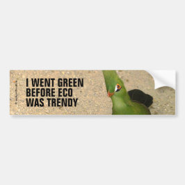 Grappig nieuwsgierig Guinee Turaco Green Bird Bumpersticker