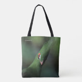 Grappig nieuwsgierig Guinee Turaco Green Bird Tote Bag (Achterkant)