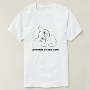 Grappig Nieuwsgierig Kat Quote Minimalistische Gra T-shirt