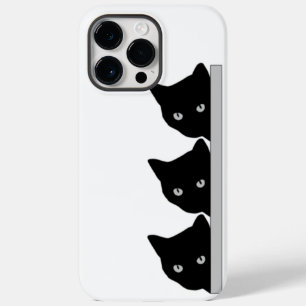 Grappig nieuwsgierig katten silhouet Case-Mate iPhone 14 pro max hoesje