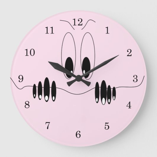 Grappig nieuwsgierige ogen - Cartoon die een fijne Grote Klok (Voorkant)