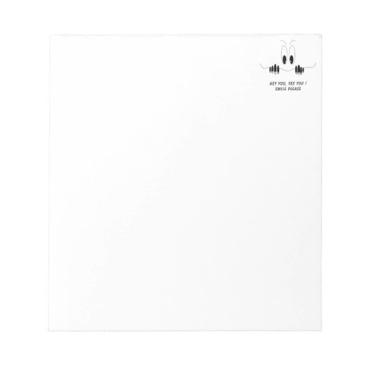 Grappig nieuwsgierige ogen - glimlach - voeg Jouw Notitieblok (Voorkant)