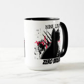 Grappig "Nine Lives Zero Breaks" Kattenliefhebber Mok (Voorkant rechts)