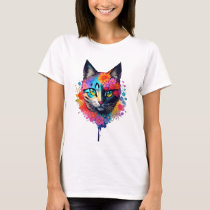 Grappig Ninja Flower Kat Liefde T-shirt