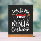 Grappig Ninja Kostuum Halloween Ontwerp_1 Acryl Bord (Neutraal)