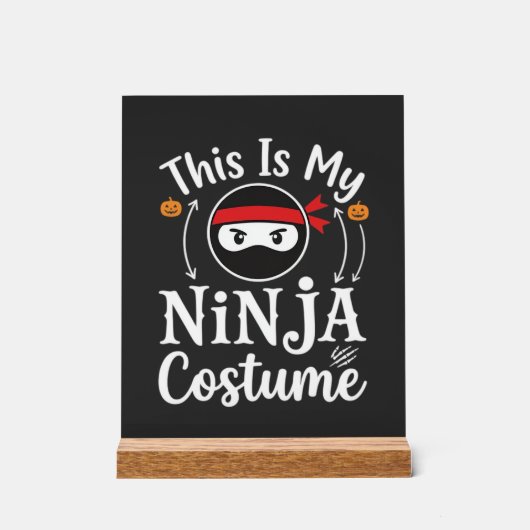 Grappig Ninja Kostuum Halloween Ontwerp_1 Acryl Bord (Voorkant)