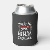 Grappig Ninja Kostuum Halloween Ontwerp_1 Blikjeskoeler (Blikje Voorkant)