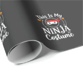 Grappig Ninja Kostuum Halloween Ontwerp_1 Cadeaupapier (Rol Hoek)