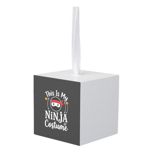 Grappig Ninja Kostuum Halloween Ontwerp_1 Decoratie (Achter hoekig)