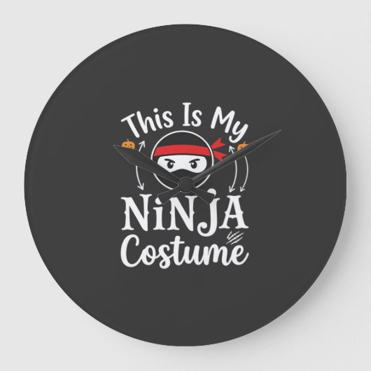 Grappig Ninja Kostuum Halloween Ontwerp_1 Grote Klok (Voorkant)