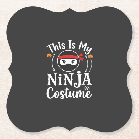 Grappig Ninja Kostuum Halloween Ontwerp_1 Kartonnen Onderzetters (Voorkant)