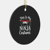 Grappig Ninja Kostuum Halloween Ontwerp_1 Keramisch Ornament (Rechts)