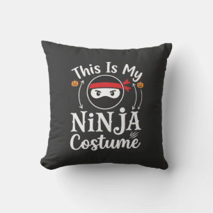 Grappig Ninja Kostuum Halloween Ontwerp_1 Kussen