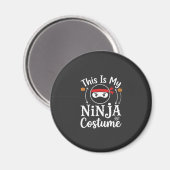 Grappig Ninja Kostuum Halloween Ontwerp_1 Magneet (Voorkant / Achterkant)