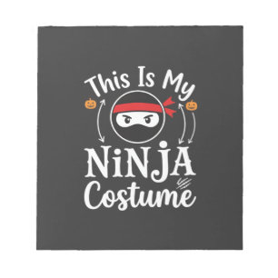 Grappig Ninja Kostuum Halloween Ontwerp_1 Notitieblok