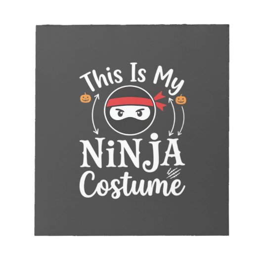 Grappig Ninja Kostuum Halloween Ontwerp_1 Notitieblok (Voorkant)