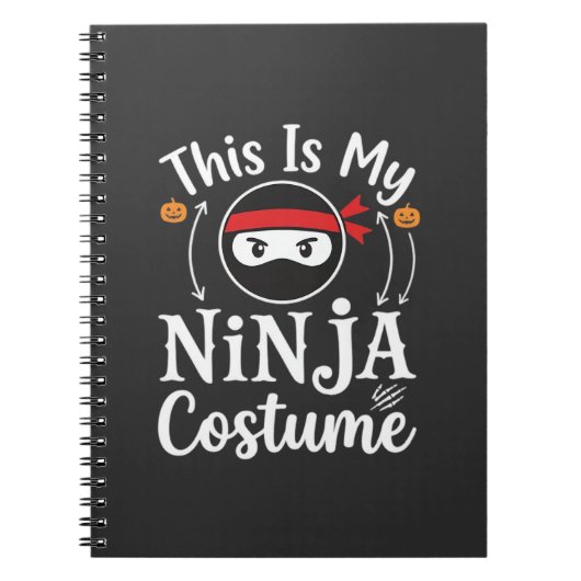 Grappig Ninja Kostuum Halloween Ontwerp_1 Notitieboek (Voorkant)