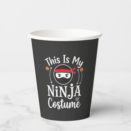 Grappig Ninja Kostuum Halloween Ontwerp_1 Papieren Bekers (Voorkant)