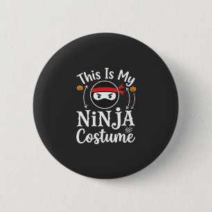 Grappig Ninja Kostuum Halloween Ontwerp_1 Ronde Button 5,7 Cm