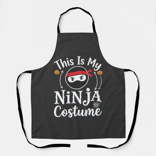 Grappig Ninja Kostuum Halloween Ontwerp_1 Schort (Voorkant)