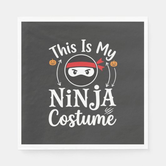 Grappig Ninja Kostuum Halloween Ontwerp_1 Servet (Voorkant)