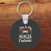 Grappig Ninja Kostuum Halloween Ontwerp_1 Sleutelhanger (Voorkant)
