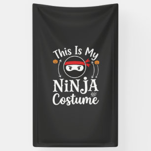 Grappig Ninja Kostuum Halloween Ontwerp_1 Spandoek