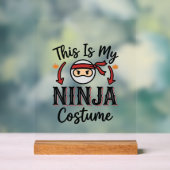 Grappig Ninja Kostuum Halloween Vector Ontwerp_1 Acryl Bord (Neutraal)