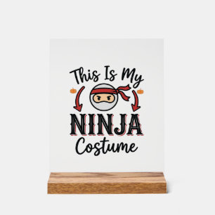 Grappig Ninja Kostuum Halloween Vector Ontwerp_1 Acryl Bord