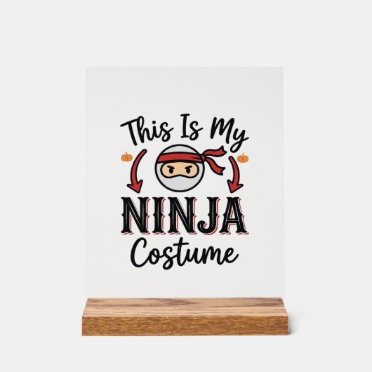 Grappig Ninja Kostuum Halloween Vector Ontwerp_1 Acryl Bord (Voorkant)