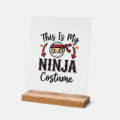 Grappig Ninja Kostuum Halloween Vector Ontwerp_1 Acryl Bord (Hoek)