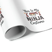 Grappig Ninja Kostuum Halloween Vector Ontwerp_1 Cadeaupapier (Rol Hoek)