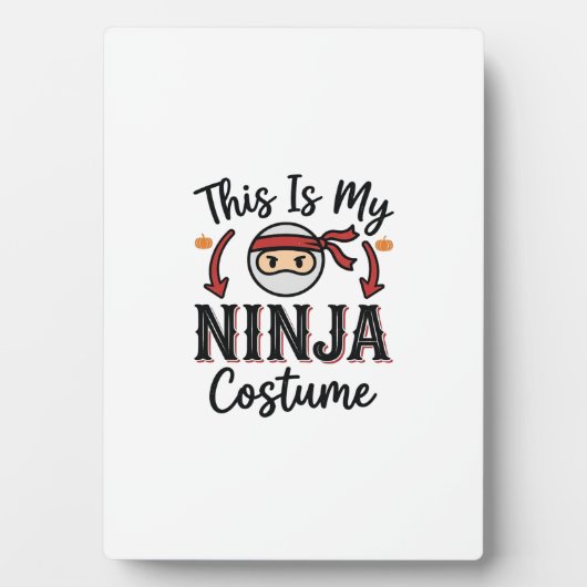 Grappig Ninja Kostuum Halloween Vector Ontwerp_1 Fotoplaat (voorkant)