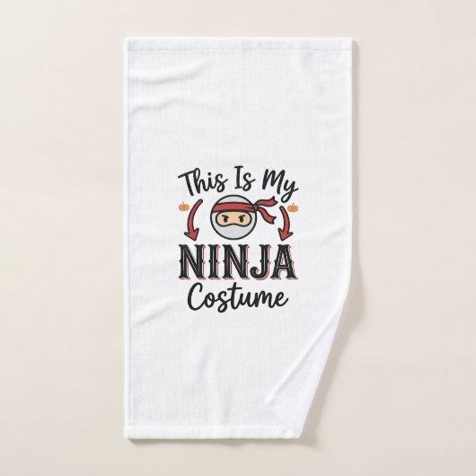 Grappig Ninja Kostuum Halloween Vector Ontwerp_1 Handdoek (Handdoek)