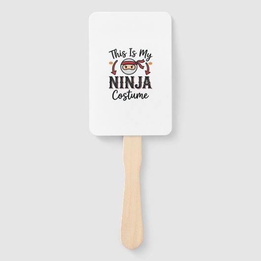 Grappig Ninja Kostuum Halloween Vector Ontwerp_1 Handwaaier (Voorkant)