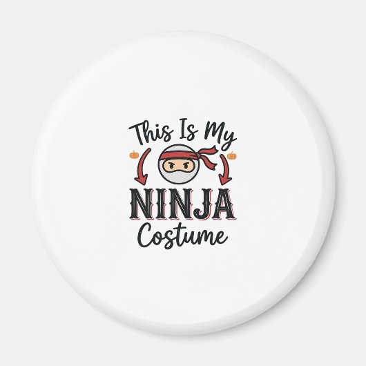 Grappig Ninja Kostuum Halloween Vector Ontwerp_1 Magneet (Voorkant)