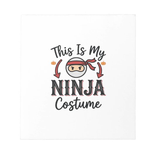 Grappig Ninja Kostuum Halloween Vector Ontwerp_1 Notitieblok (Voorkant)