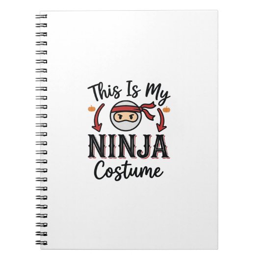 Grappig Ninja Kostuum Halloween Vector Ontwerp_1 Notitieboek (Voorkant)