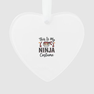 Grappig Ninja Kostuum Halloween Vector Ontwerp_1 Ornament