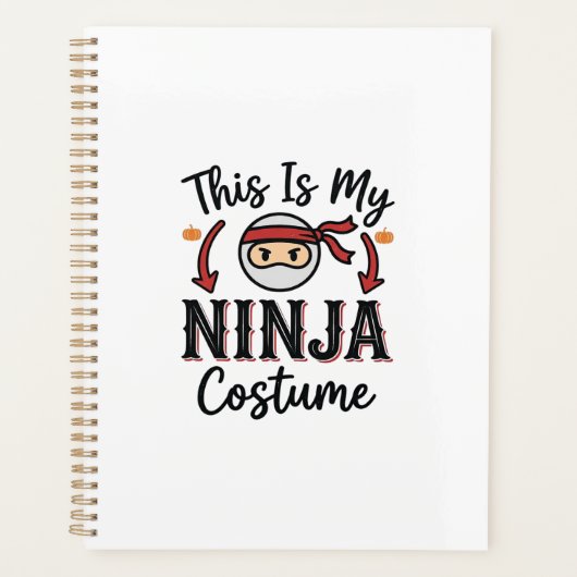 Grappig Ninja Kostuum Halloween Vector Ontwerp_1 Planner (Voorkant)
