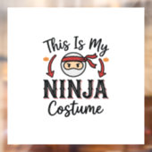 Grappig Ninja Kostuum Halloween Vector Ontwerp_1 Raamsticker (Vel 2)