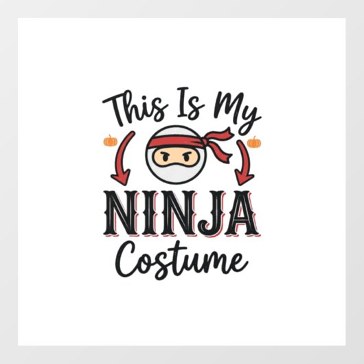 Grappig Ninja Kostuum Halloween Vector Ontwerp_1 Raamsticker (Vel)