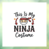 Grappig Ninja Kostuum Halloween Vector Ontwerp_1 Raamsticker (Vel 3)