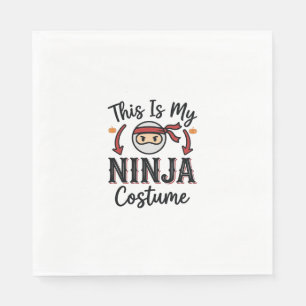Grappig Ninja Kostuum Halloween Vector Ontwerp_1 Servet