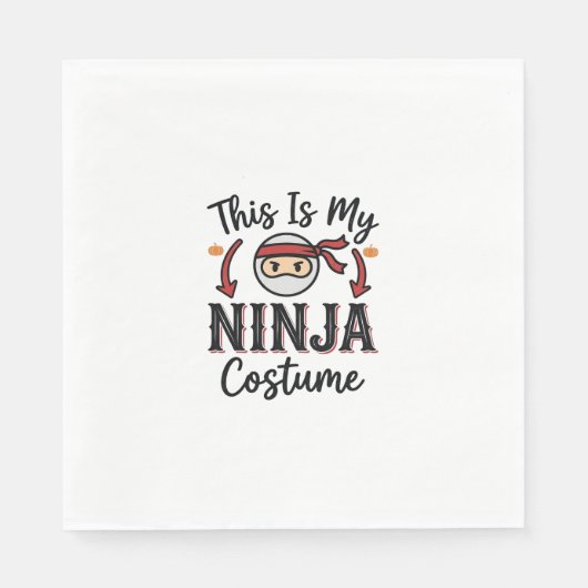 Grappig Ninja Kostuum Halloween Vector Ontwerp_1 Servet (Voorkant)