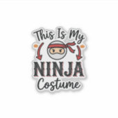 Grappig Ninja Kostuum Halloween Vector Ontwerp_1 Sticker (Voorkant)