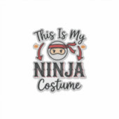 Grappig Ninja Kostuum Halloween Vector Ontwerp_1 Sticker (Voorkant)