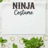 Grappig Ninja Kostuum Halloween Vector Ontwerp_1 Theedoek (Gevouwen)
