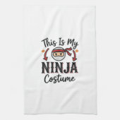 Grappig Ninja Kostuum Halloween Vector Ontwerp_1 Theedoek (Verticaal)