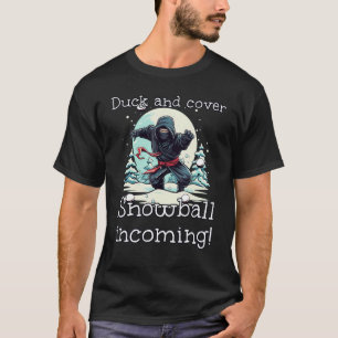 Grappig Ninja Snowball Thrower kostuum T-shirt